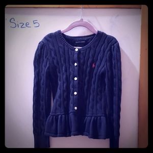 Ralph Lauren girls Navy Blue cardigan